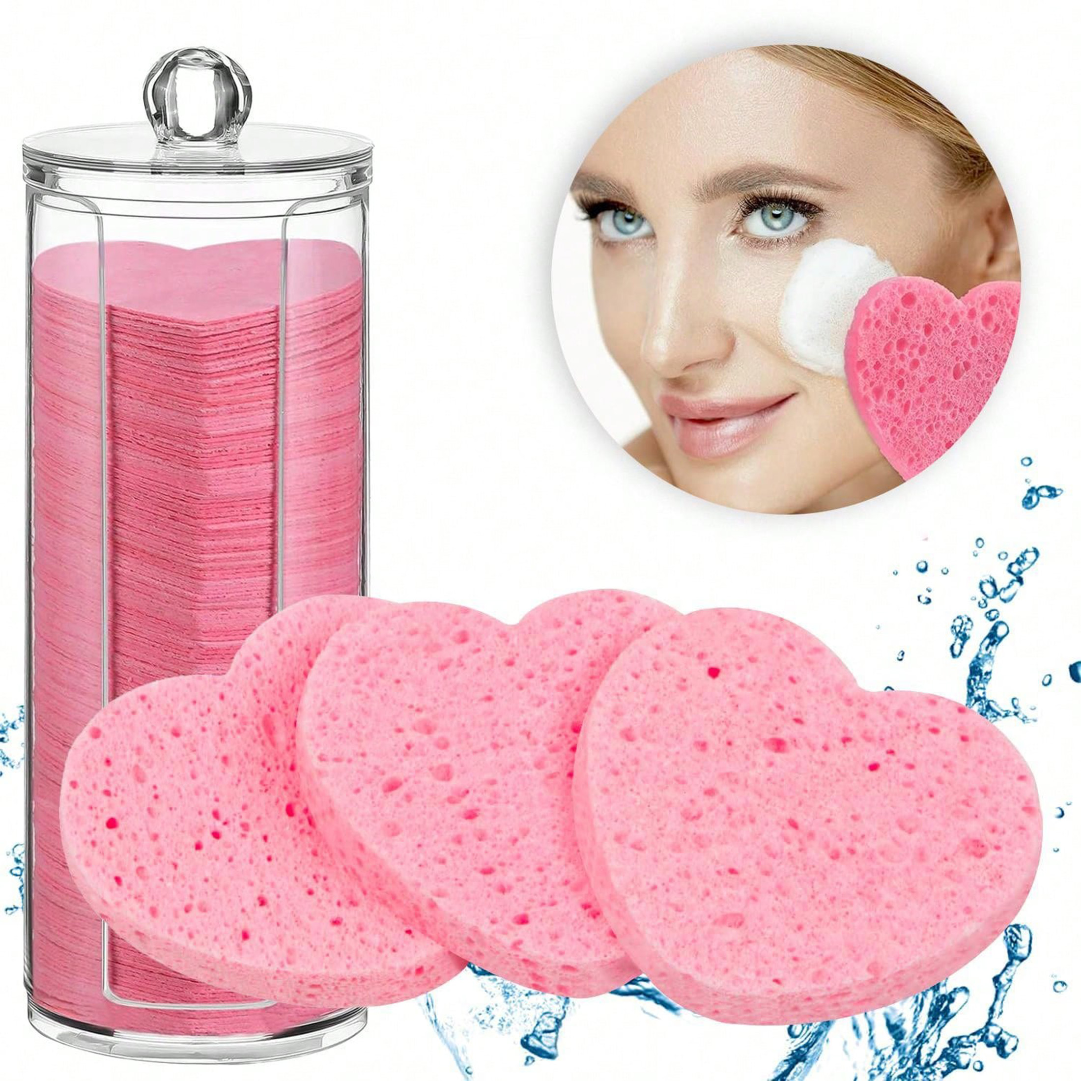 50 stuks gecomprimeerd gezichtsspons washandje Voor make-up verwijderen en exfoli gezichtsreinigingsmasker; make-up verwijderaar: Perzik