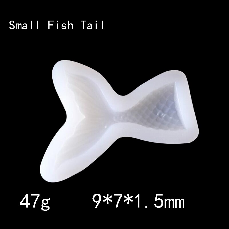 1 PCS UV Hars Sieraden Vloeibare Siliconen Mal Zeester Shell Boom Dier Bloem Hars Mallen Voor DIY Hanger Charms Maken sieraden: Small Fish Tail