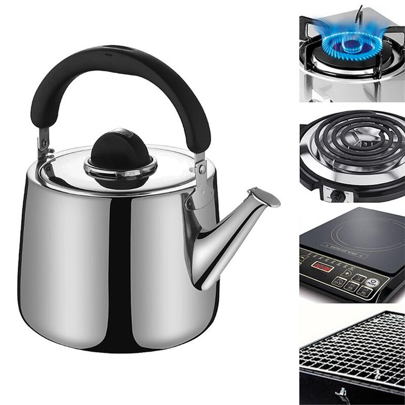 Stainless Steel Teapot Pot Silver Metal Kettle Loose Tea Maker Infuser Tea Kettle Pot with Removable Tea Strainer Tool