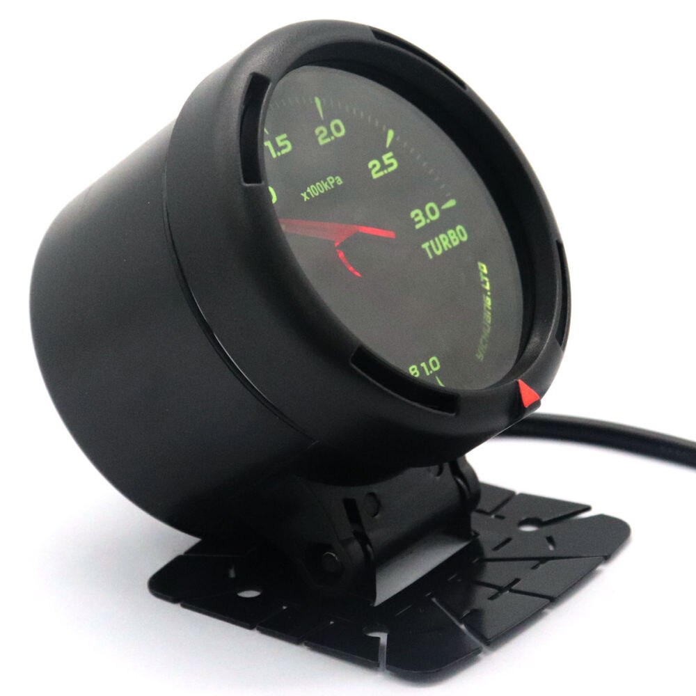 Modified Auto Car Instrument 12V 64 Color Backlight Adjustable 300KPa Turbocharger Gauge Car Meter with Sensor (Black)