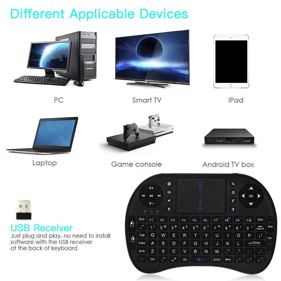 I8mini keyboard Russian English version 2.4GHz wireless keyboard air mouse with touchpad handheld operation and Android TV box