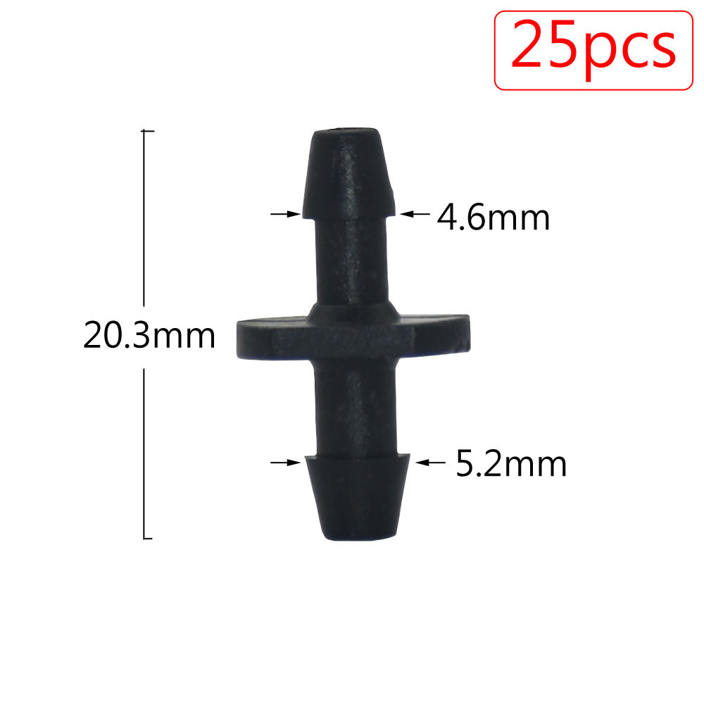 25pcs 1/4'' 1/8'' Plastic Hose Connector Joint Barbed Tees Cross Eng Plug Fitting For Garden Irrigation Drip Irrigation System: Dark Grey
