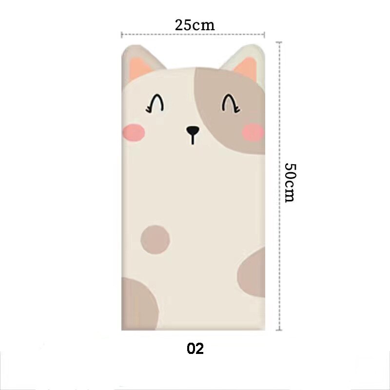 Cat Self-Adhesive Bed Headboards Anti-Collision Tatami Kids Bedroom Decor Stickers Tete De Lit Cabecero Decoration Aesthetic: 02