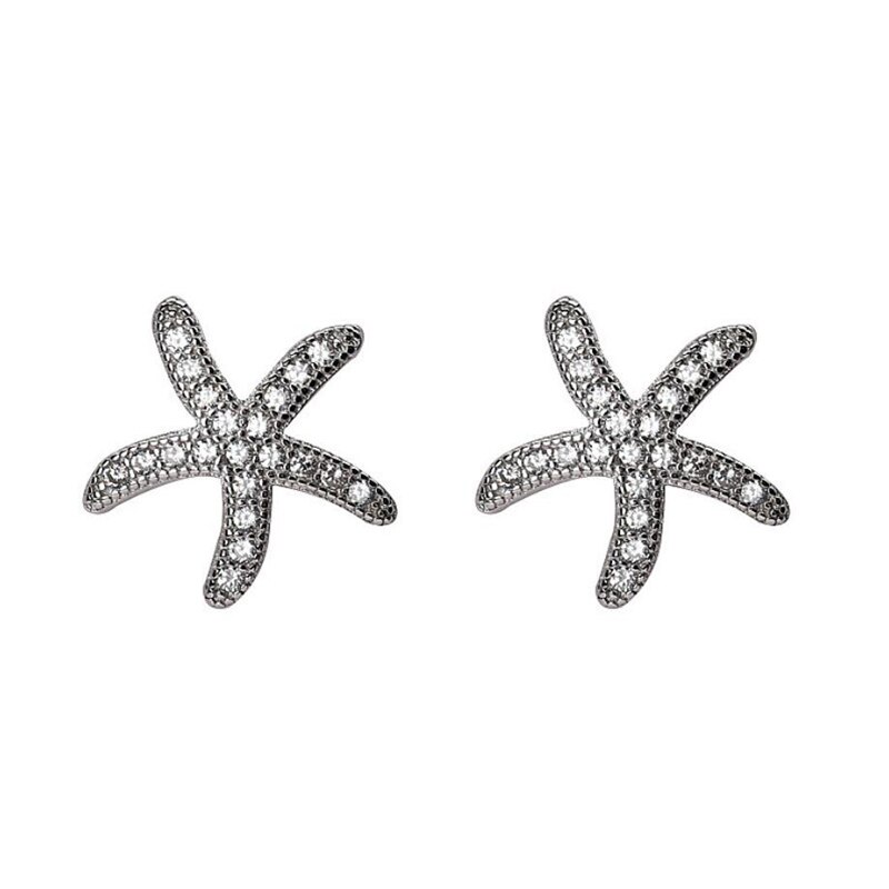 Boucles d'oreilles en argent Sterling 925, mémoire de forme, étoile de mer exquise, Mini adorable littérature fraîche, pour femmes, SEA523