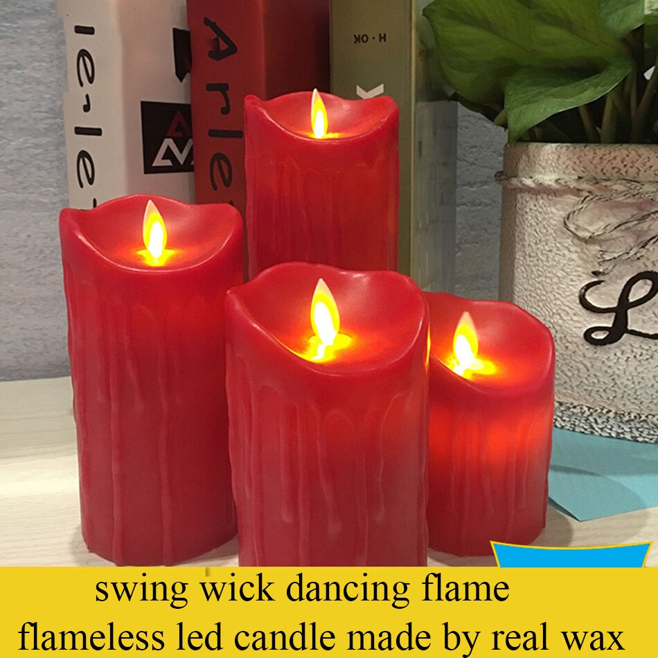 Paraffin wax red led candle,Tear dripping finish candle for wedding event party,Home decoration,Christmas/Halloween candles