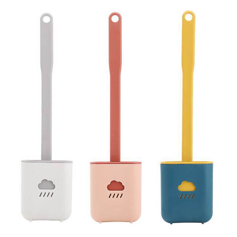 1Pcs Silicone Wc Borstel Platte Zachte Hoofd Vloer Reinigingsborstel Voor Wc Badkamer Accessoires Thuis Schoonmaken Tool Houder set