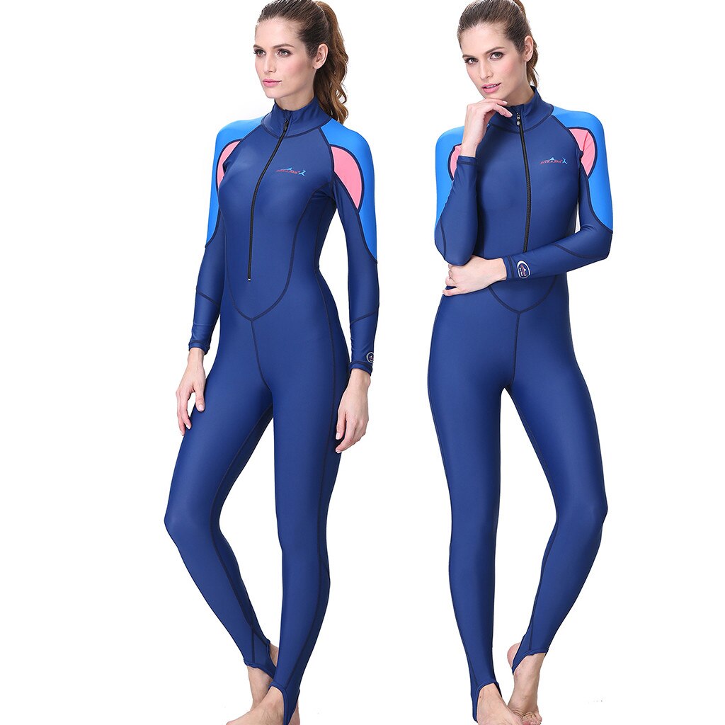 Women One Piece Wetsuit Sunscreen Lycra Swim Wet Suit Dive Diving Skin Snorkeling Surf Full Body Guard Suit Surf Swimming Suit