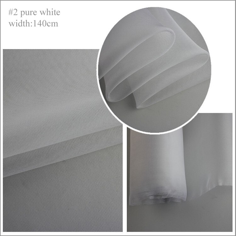 100cm*140cm hvid sort silke gaze stiv brudekjole materiale rent silke mesh