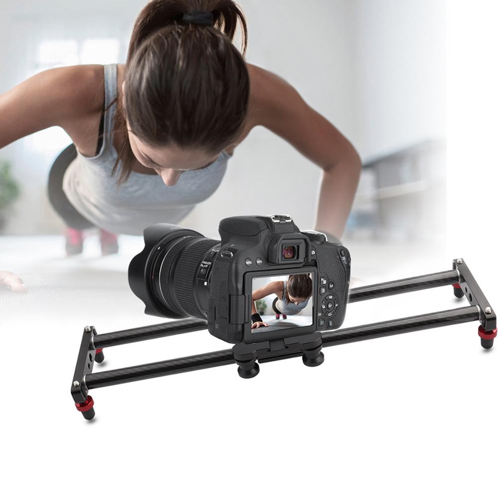 42cm Carbon Fiber Camera Track Slider Video Stabilizer DSLR Camera Rail Camcorder Filming Photo with 1/4'' screw mount holes