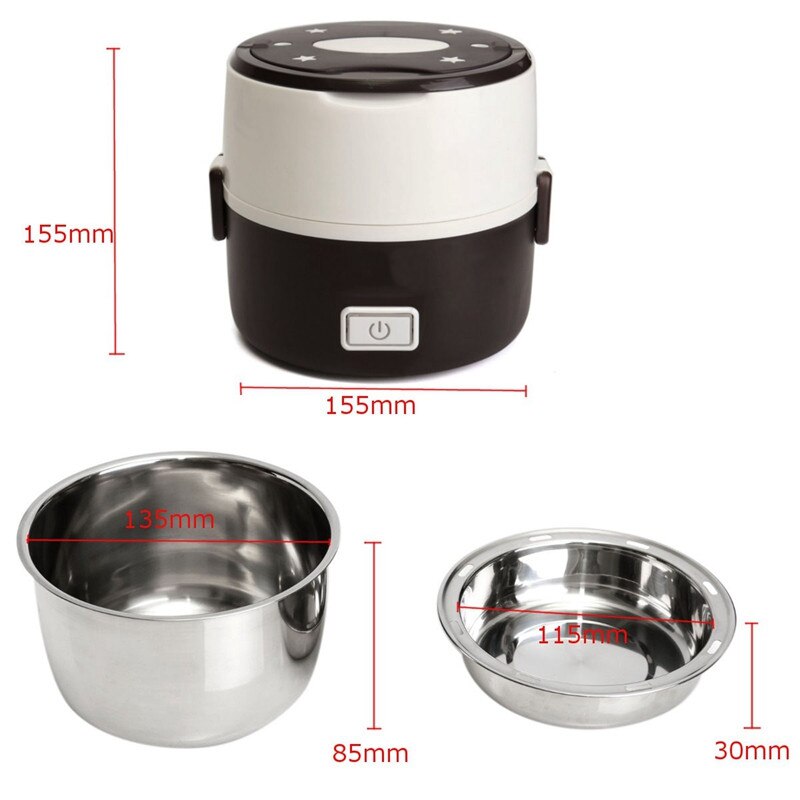 220V 2~4 Layers Electric Heated Lunch Box Set 200W Multifunctional Food Warmer Mini Rice Cooker Warmer for Students Dormitory
