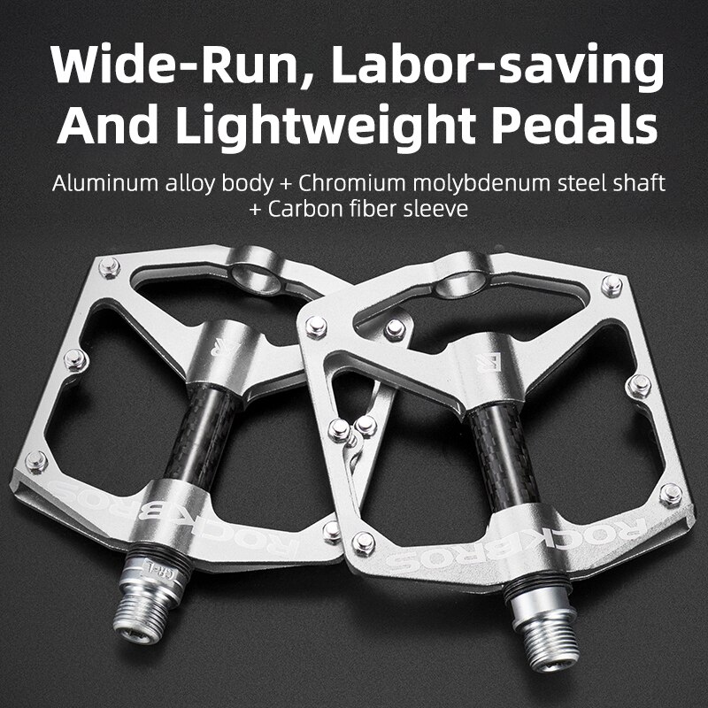 ROCKBROS Fahrrad Pedale Straße Mountainbike Pedal Kohlenstoff Fiber Aluminium Legierung Nicht-Unterhose Plattform Fahrrad Zubehör Flache MTB Pedale: 2017-12ES