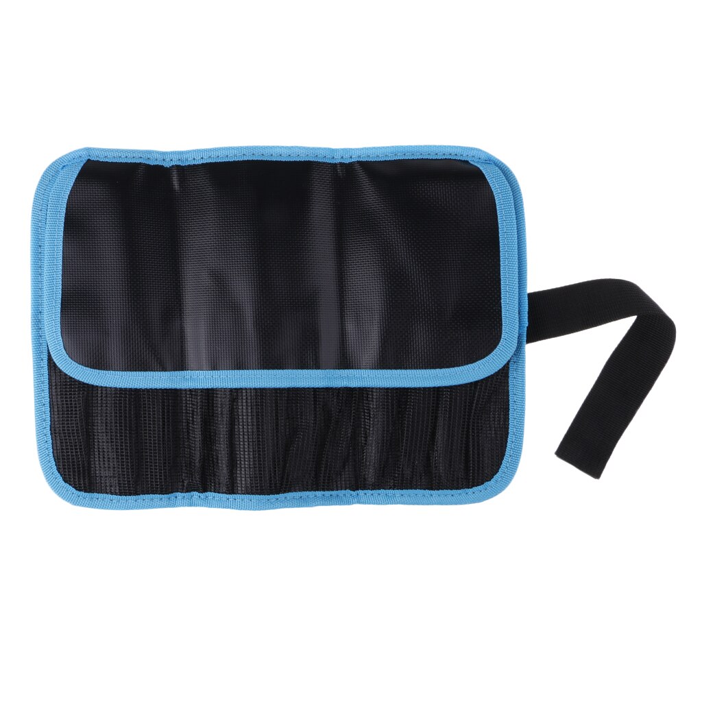 Bolsas para Señuelos de Pesca, bolsa para equipo de aparejos con 12 agujeros, organizador de antivuelco para agua salada: Blue