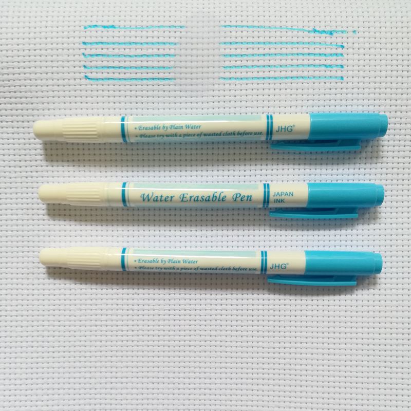 JHG Double Side 3 Pcs Water Erasable Marker Pen For Tailor Fabric Paint Marker Water Soluble Markers Cross Stitch Sewing Tools