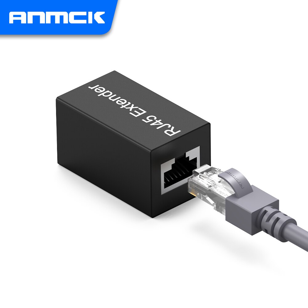 Anmck 40Gbps RJ45 Adapter Female Extender Plug CAT5E/6/8 Network Connector RJ45 Wall Plated Ethernet Cable Extension Converter