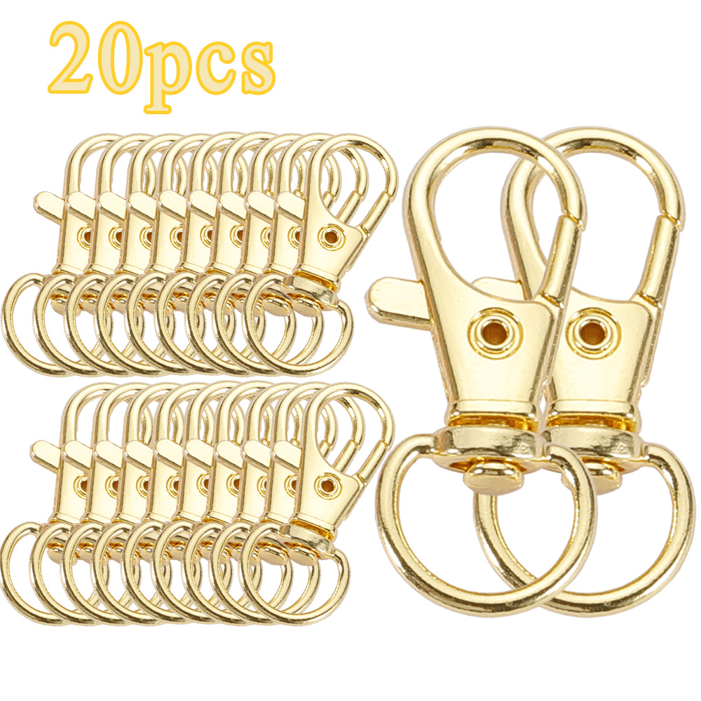 1/5/10/20pcs Goud Verzilverd Karabijn Haken Split Sleutelhanger Swivel Connector Karabijnhaak voor Sieraden Bevindingen Maken DIY: Blauw