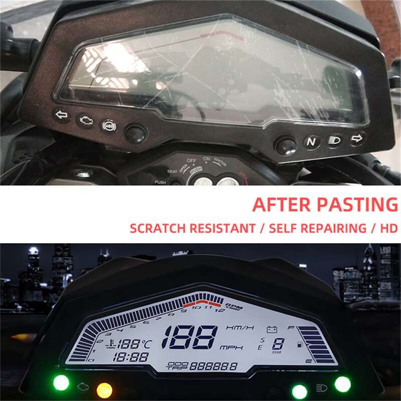 Motorcykel speedometer ridsebeskyttelsesfilm til  kd150- u  u1 g1 til  zt310r r1 zt250- s/r skærmbeskyttelsesfilm