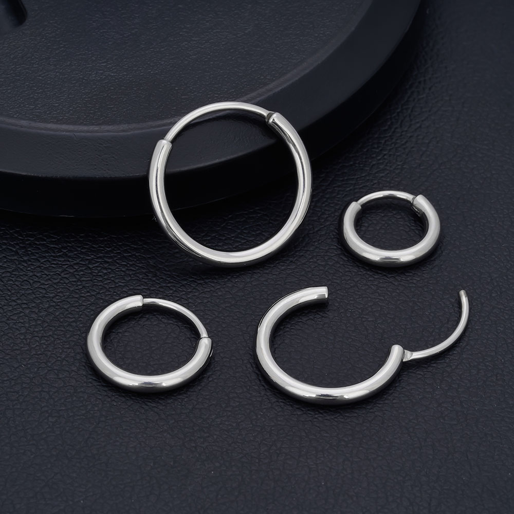 Pendientes de círculo abierto de titanio G23, pendientes simples con personalidad de aire fresco, joyería abierta para Piercing del Tragus a la para hombres y mujeres