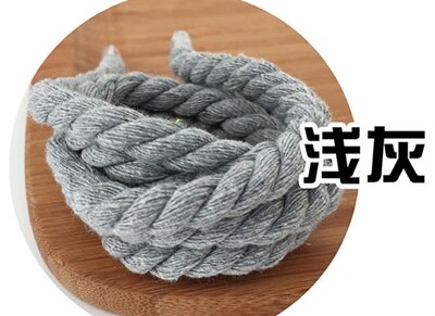 8mm drei-strang farbe baumwolle seil twist bündel seil kordelzug seil tasche dekorative seil diy zubehör: light grey