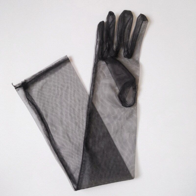 Gants en Tulle Transparent pour femmes, longs et fins pour dames, mitaines à doigt complet, élégants, accessoires de mariage