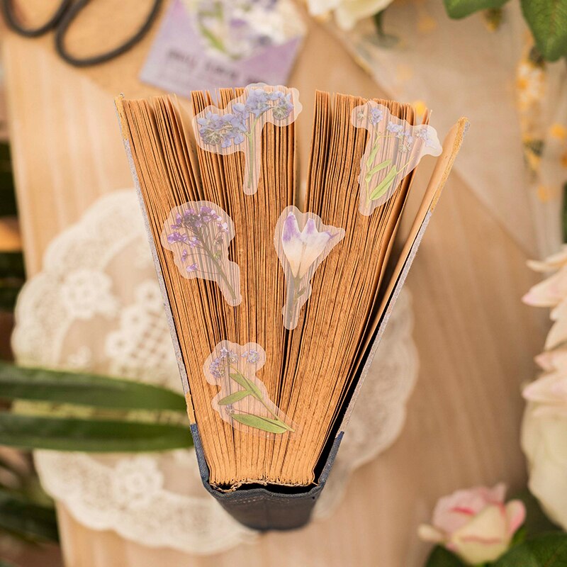60 pcs Mini Flowers Stickers aesthetic Stick Labels DIY Diary Album Scrapbooking material hand made Flakes Sticker
