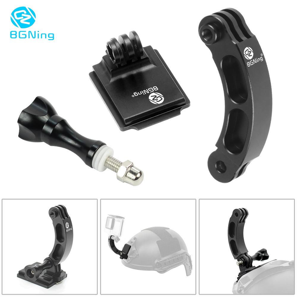 BGNing Aluminum Upgrade NVG Helmet Mount Bracket Base w/ Extension Screw Adapter for Gopro YI Sjcam EKEN for OSMO Action Camera