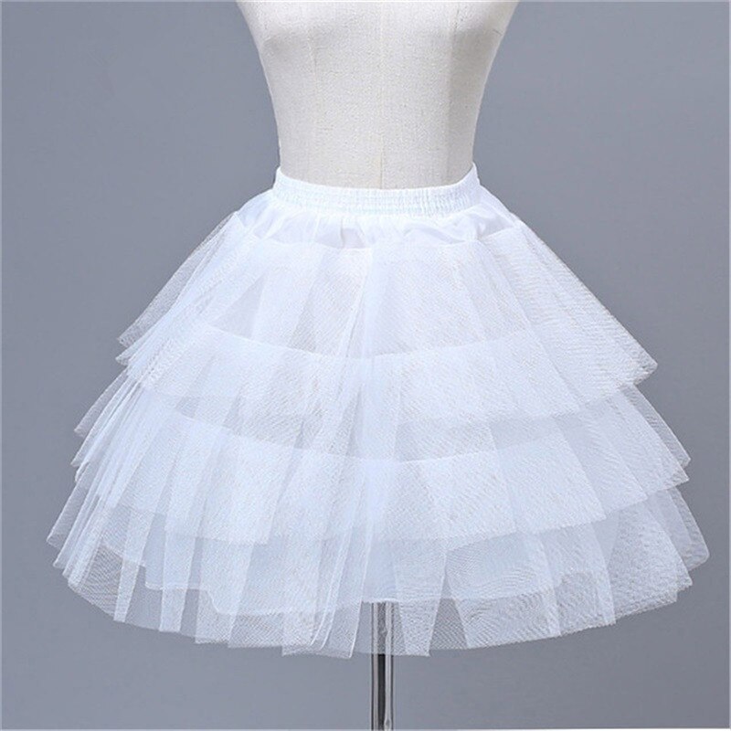 Enagua de Ballet de , blanca, con volantes de tul, crinolina corta, enaguas nupciales, jupón bajo falda para niñas