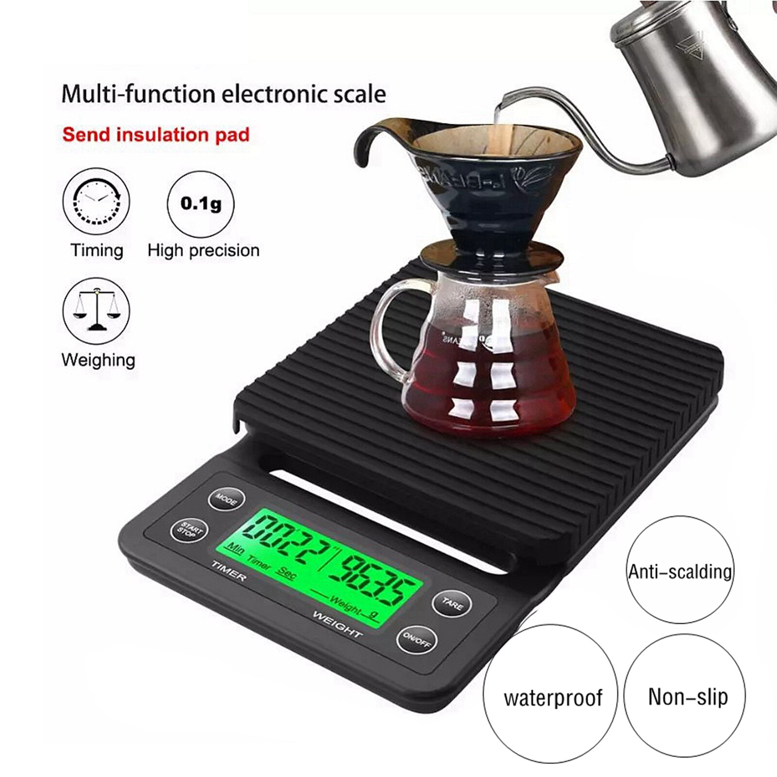 Coffee Scale with LED Display Drip Coffee Scale With Timer Scale Portable Measuring Tools for Kitchen
