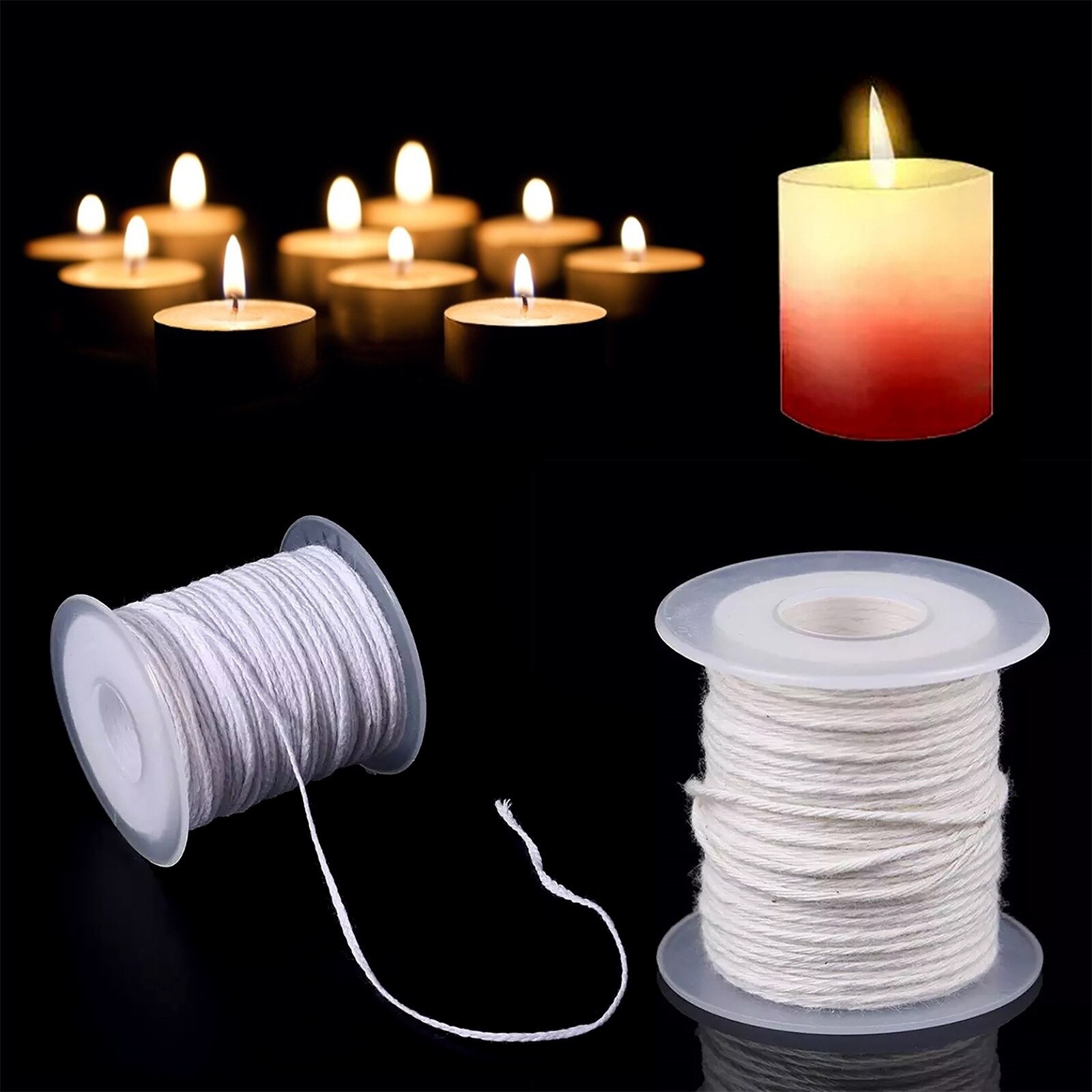 Accesorios para velas, rollo de vela de 24 hebras de 61m para la familia selecta, hilo de algodón de 61m, utilizado para hacer accesorios de velas, 25 #