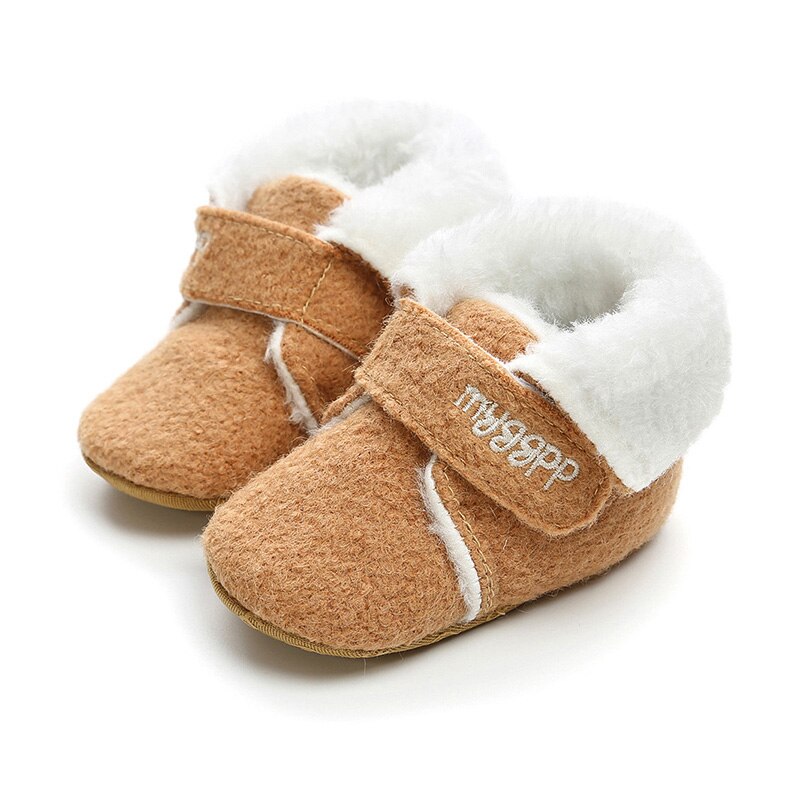 Winter Baby Shoes Solid Color Soft Warm Plush Non-slip Infant Boy Girl Boots Kids Children Ankle Shoes Snow Boots
