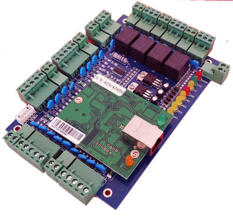 TCP/IP four Door access Control kit 10A big power access board for access system / time attendance support RFID QR reader sn:L04