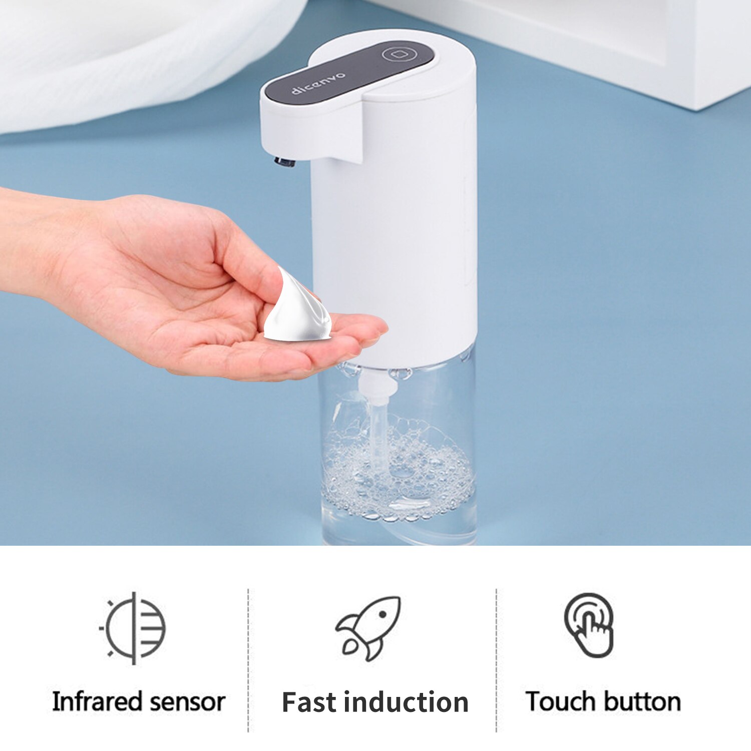 150mL Touchless Automatic Foaming Soap Dispenser Infrared Auto Foam Soap Dispenser Hand-free Foam Lotion Gel Soap Dispensers