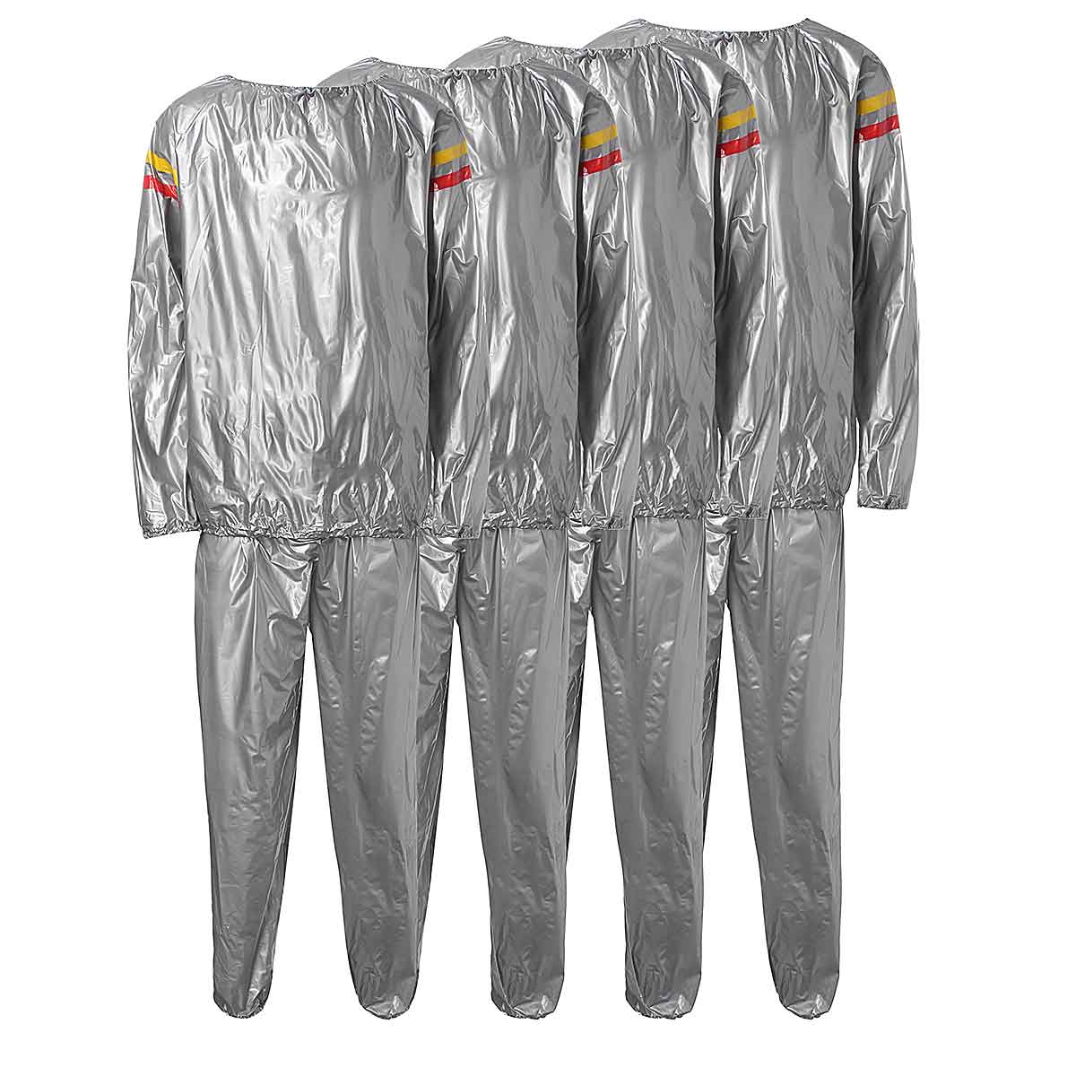 Esporte profissional pvc terno unisex ginásio exercício exercício de ginástica sauna suor terno mais magro emagrecimento perda de peso roupas conjunto 4 tamanhos