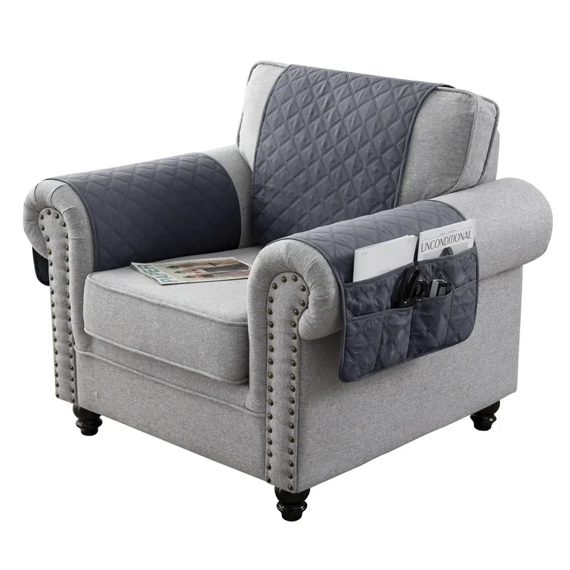 1impostato diviso Sedia reclinabile Bracciolo Copertura Antiscivolo Cani animale domestico Divano Bracciolo Asciugamano Poltrona Schienale Divano Coperture per Soggiorno: Mela Verde