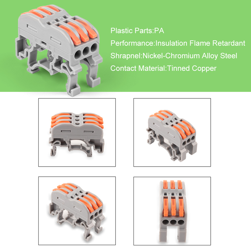 Din Rail Draad Connector Snelle Universele Compacte Elektrische Kabel Led Licht Lamp Conector Geleider Terminal Blok 2/3pin