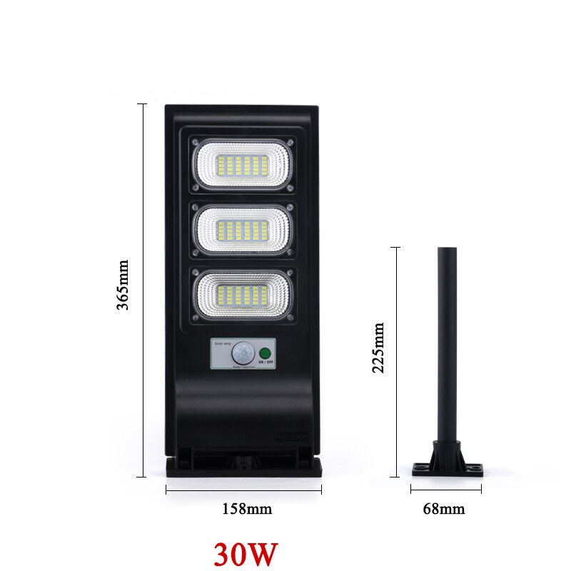 LED solar street light PIR Motion Sensor outdoor Wall Light with pole Adjustable Waterproof IP65 30W Yard Path Home Garden Lamp