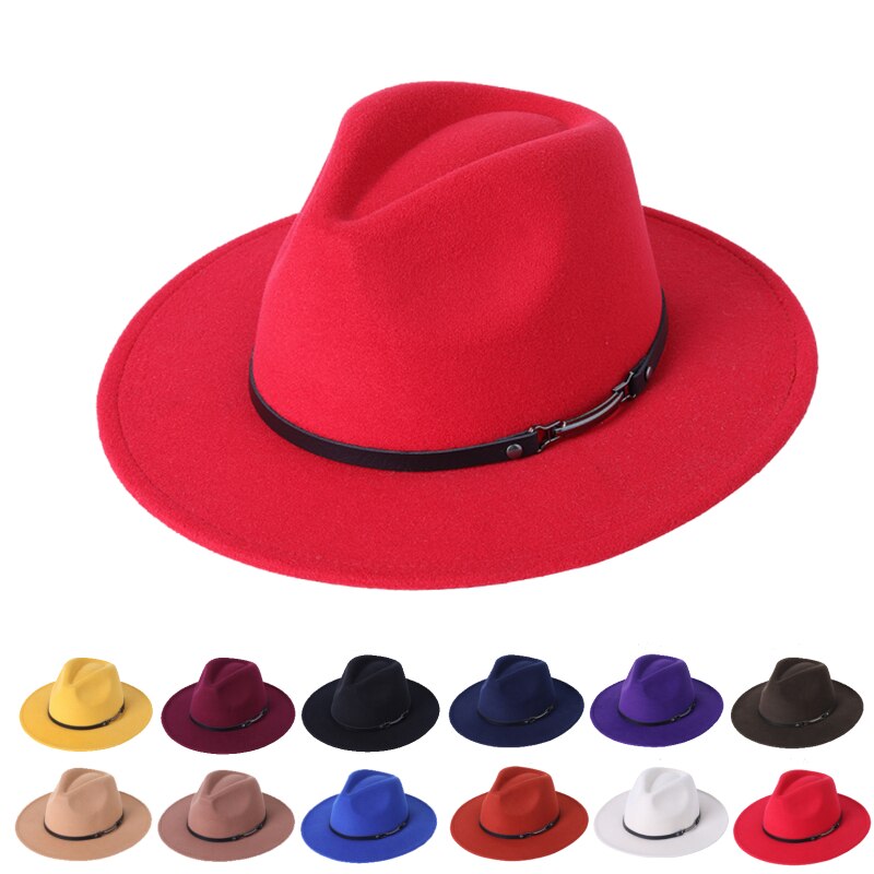 Brzoskwiniowe serce kapelusz Fedora damski łańcuszek duży kapelusz jesienno-zimowy Unisex kościół Panama kapelusz nowy Jazz filcowy kapelusz hurtowo