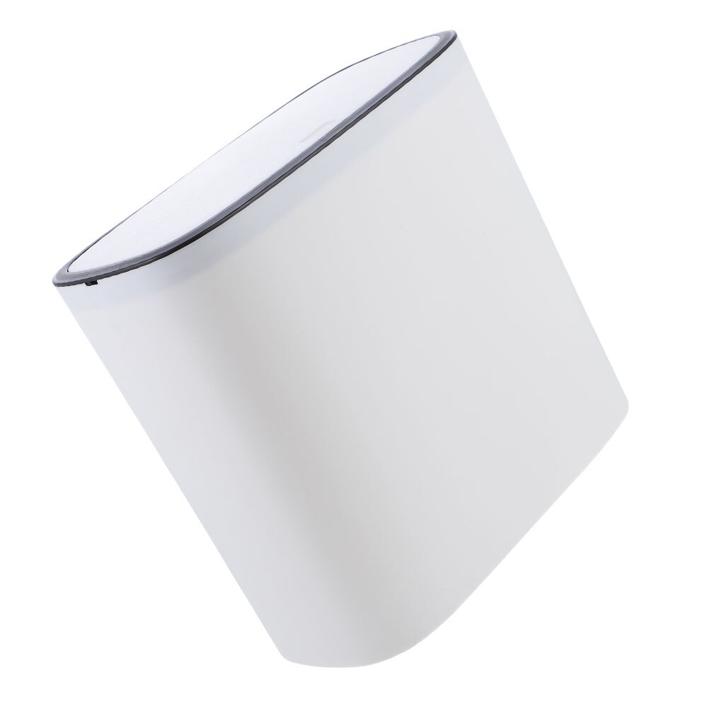 Covered Office Ash-bin Large-Capacity Garbage Bucket Simple Style Trash Can (White)