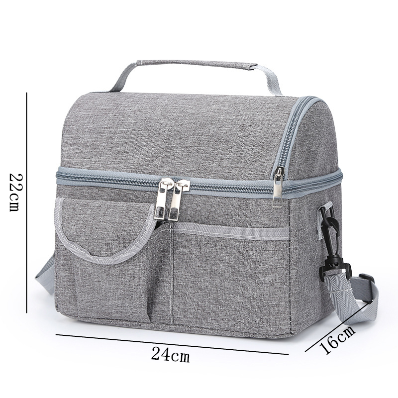 Large Capacity Square Thermal Lunch Bags Portable Cooler Bag Insulated Food Bags for Work School Picnic Bento Bags with Zipper: army green