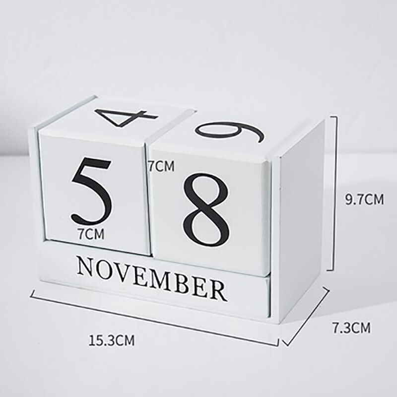 Calendario de mesa de madera decoración de encimera calendario blanco decoración de la tienda de la Escuela de la Oficina del hogar
