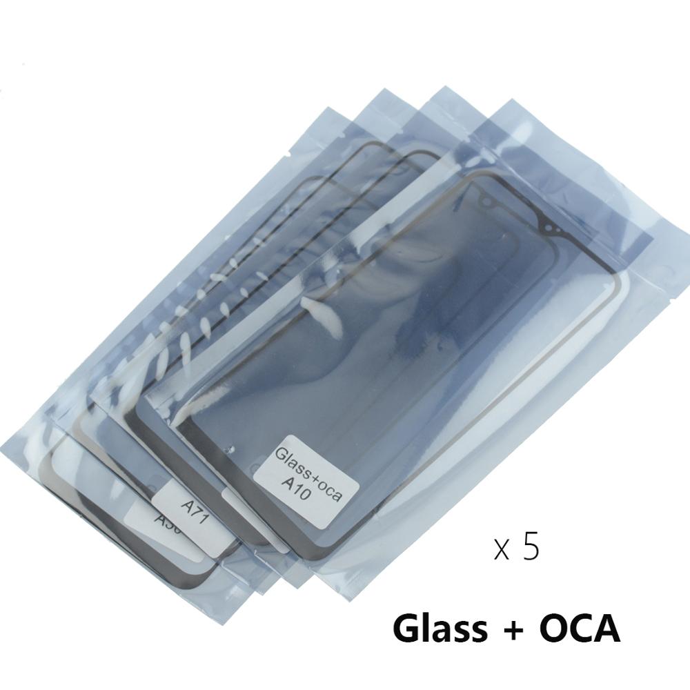 5PCS Front Outer Screen Glass OCA Glue for Samsung A10 A20 A30 A40 A50 A70 A51 A71 A10S A30S Touch Panel Lens Cover Lamination