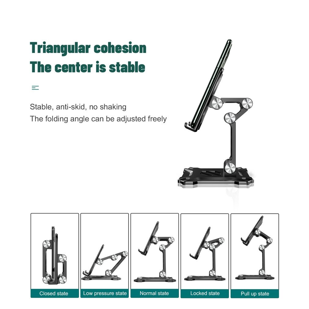 Foldable Desktop Tablet Mobible Phone Holder Cradle Stand for iPhone iPad Height Angle Adjustable Phone tablet holder Tablet