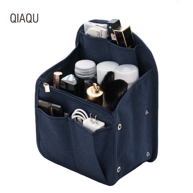 Backpack Organizer Insert Bag Nylon Handbag Liner Carry Pockets Women Travel Cosmetic Insert Tote Lady Female Makeup liner Bag