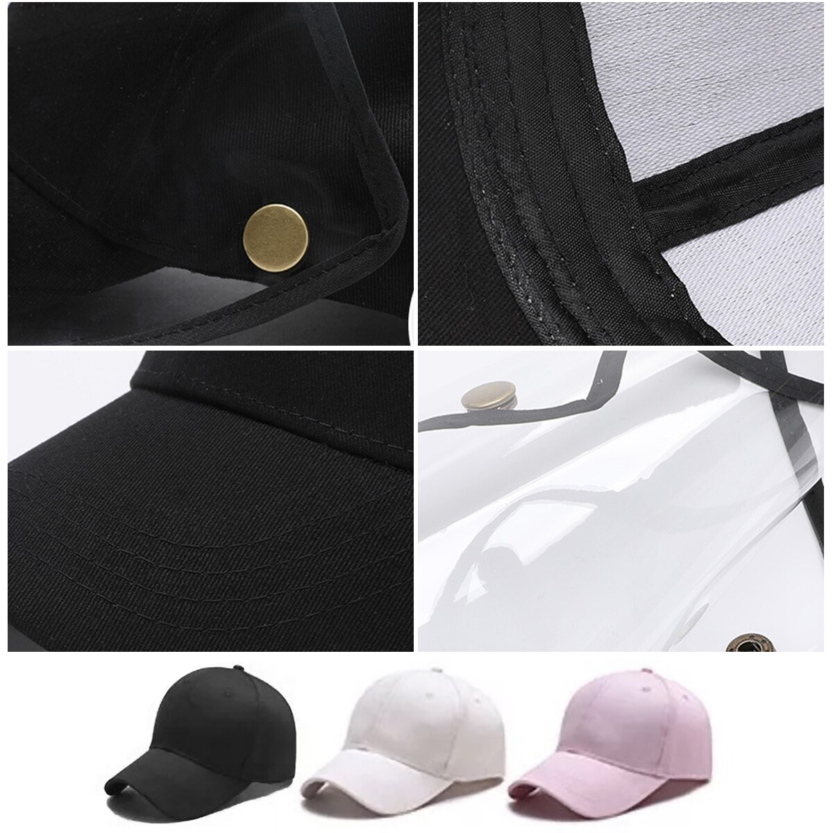 Anti Spitting Protective Hat Dustproof Baseball Cap With Detachable Faces Shield For Men Women 56-60cm Head Circumference