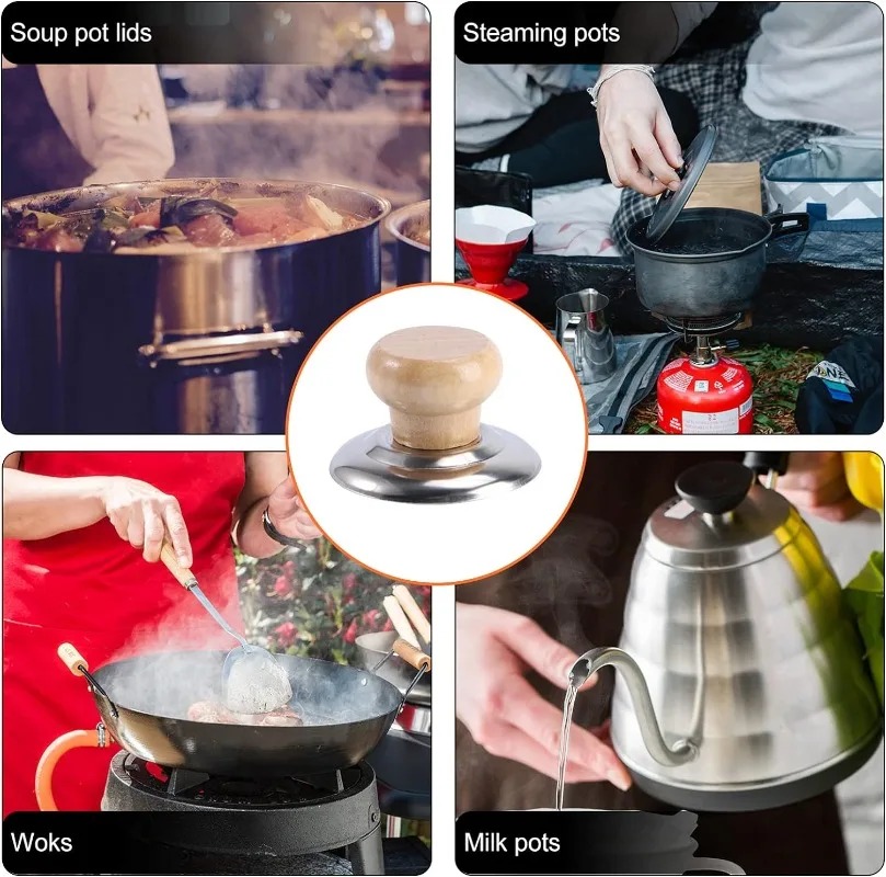 ndekselgriff Universal Topfdeckel Haltegriff Edelstahl Austauschbare Knopkappe Kochgeschirr Handgriff Teile Küchenzubehör
