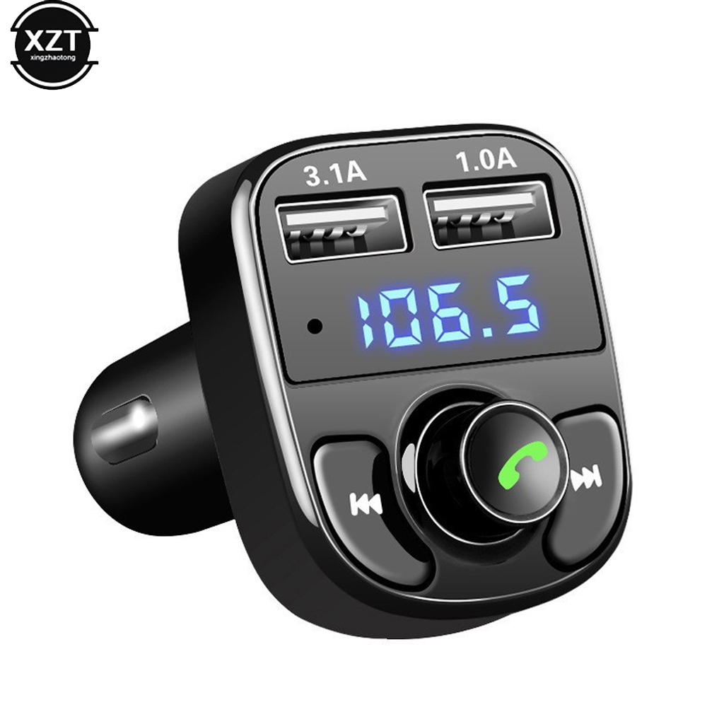 Transmisor FM reproductor MP3 para coche tarjeta TF reproducción de disco U 3.1A cargador de coche USB manos libres Bluetooth-compati 5,0 Kit de coche modulador FM