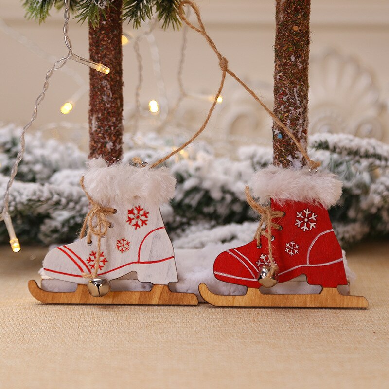 Conto de fadas 2020 enfeites de natal personalizado luvas de natal botas pingente janela pequena árvore ornamentos árvore de natal: 2 sled models