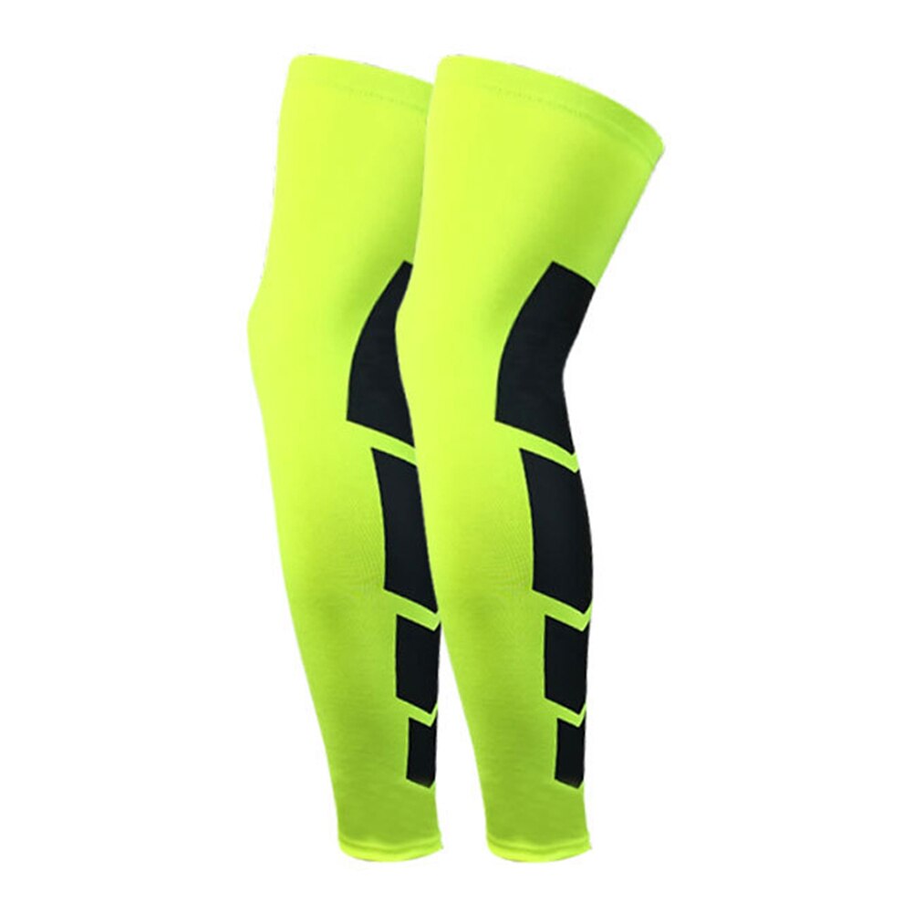 Calentador de piernas de ciclismo Unisex, transpirable, baloncesto, fútbol, correr, ciclismo, compresión, soporte para piernas, manga protectora: Flourescent Green / L