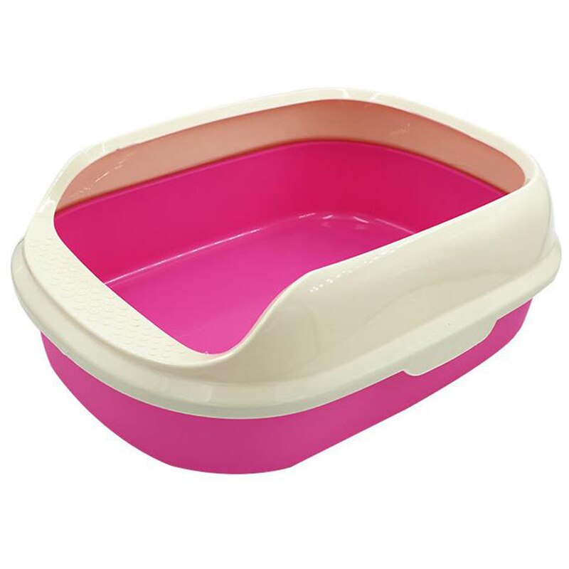 Semi-closed Plastic Cat Toilet Crack-proof Shatter-Resistant Training Pets Cat Litter Box SASW666