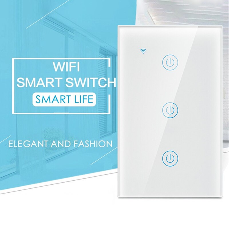 Smart Security Producten, Drie-Way Switch Panel Met Zigbee Protocol, Voice Control Voor Kantoor, home-Wit