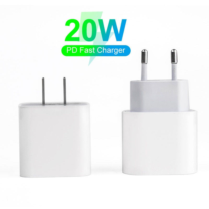 20W PD QC 4,0 Ladegerät Typ C Schnelle Ladung praktisch Kostenlos EU UNS Adapter Für Apfel iPhone 12 11 X Profi Max 8 Sansung Huawei Xiaomi